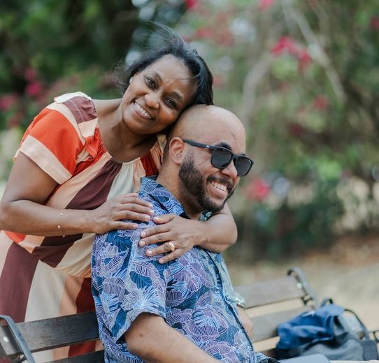 Happy couple with natural-looking dentures